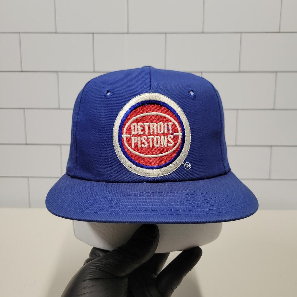 Vintage Detroit Pistons NBA Twins Snapback Hat Cap Blue 90s Taiwan